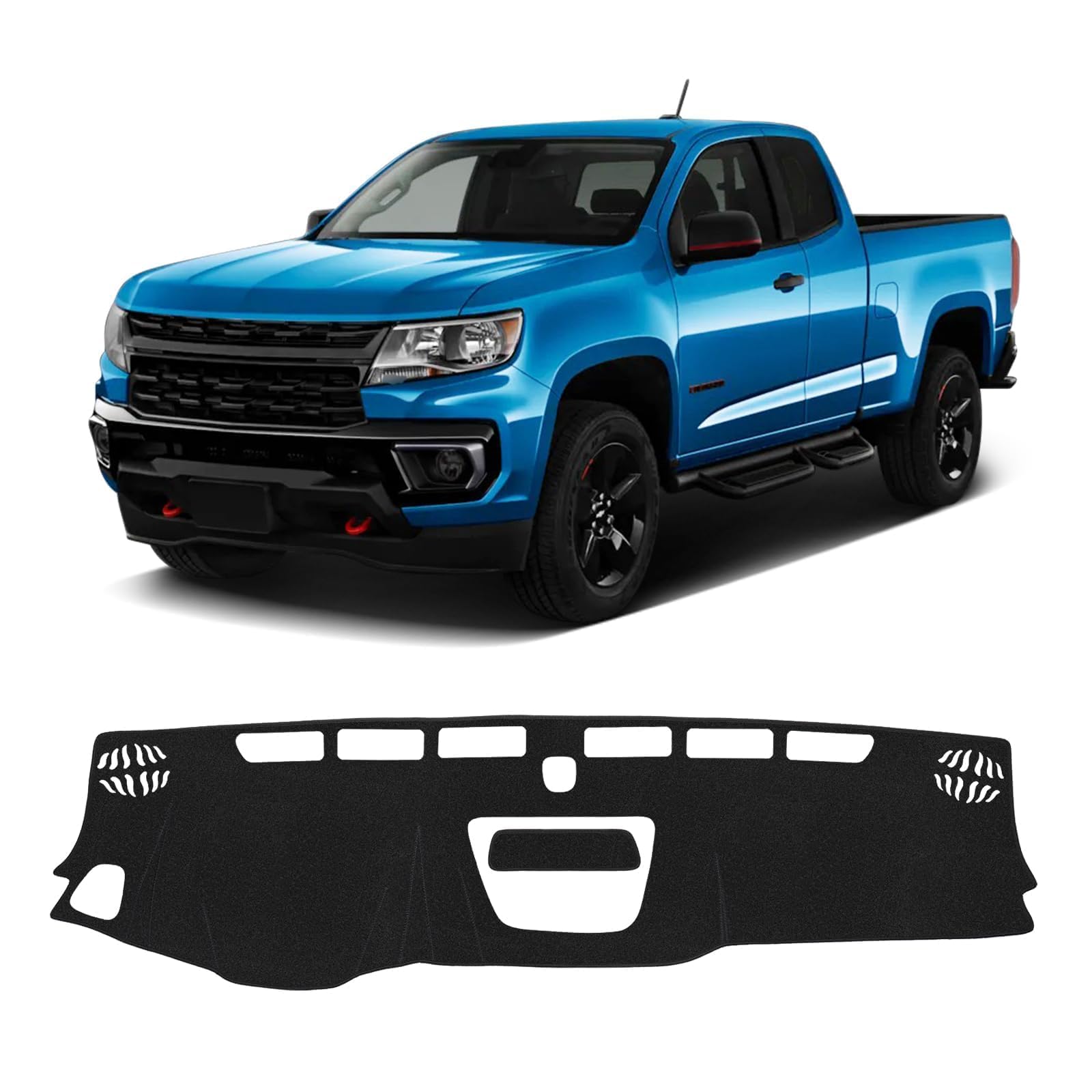 KUST Black Dash Cover for Chevy Chevrolet Colorado 2015-2021 2022 Left Hand Driving Polyester Dashboard Cover Non-Slip Center Console Dash Cover Interior Accessories for Colorado Sunshade No Glare