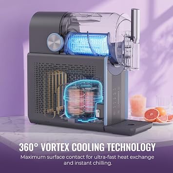 Slushie Machine for Home, 66oz Smart Frozen Drink Maker, 5 Programs & Clean Mode, No-Ice-Needed Slushy Maker for Margaritas, Smoothies, Milkshakes, Cocktails, and Soft Serve Ice Cream (Blue)