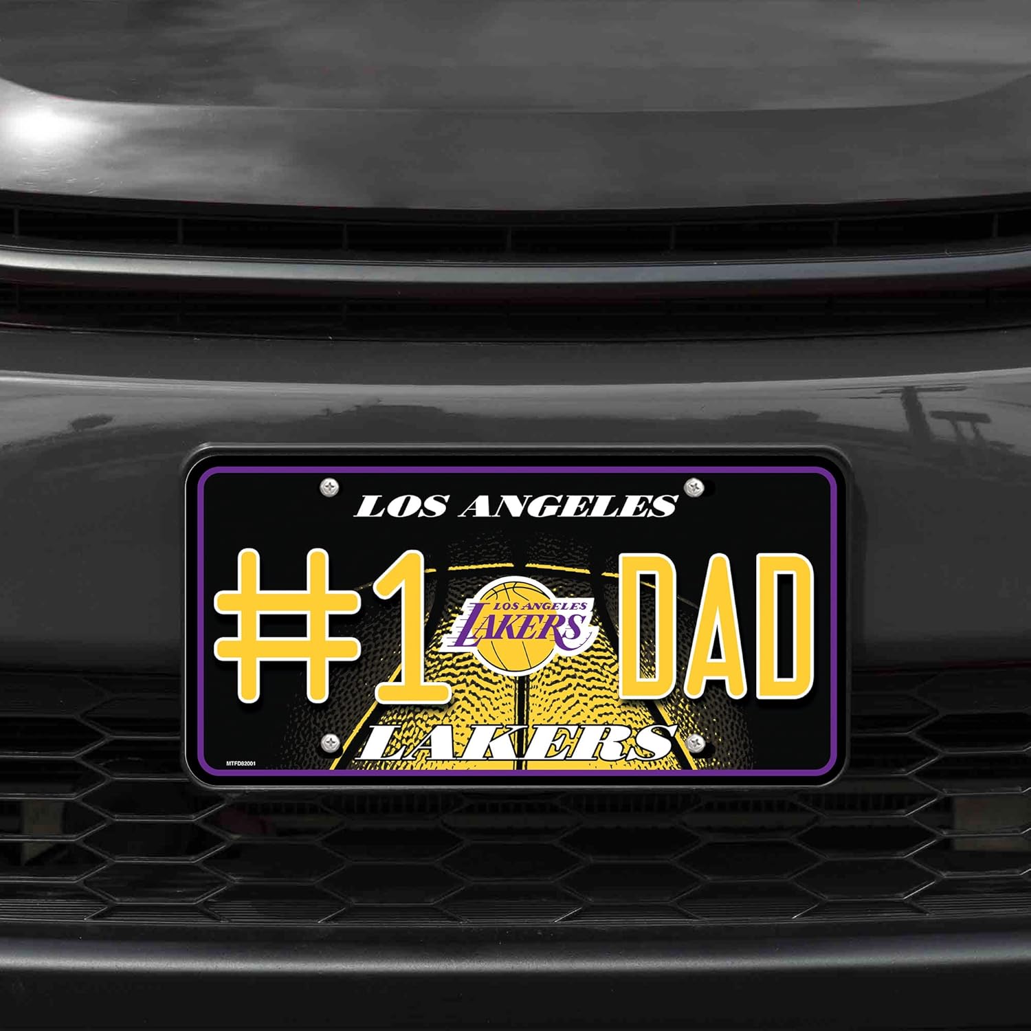 Rico Industries NBA Los Angeles Lakers #1 DAD #1 Fan Metal Auto Tag 8.5" x 11" - Great for Truck/Car/SUV