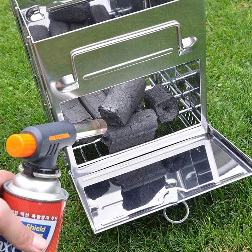Camping Stove, Large Folding Wood Stove Portable Camping Stove Outdoor Backpacking Wood Stove Camping BBQ Grill Picnic Cooking Tools