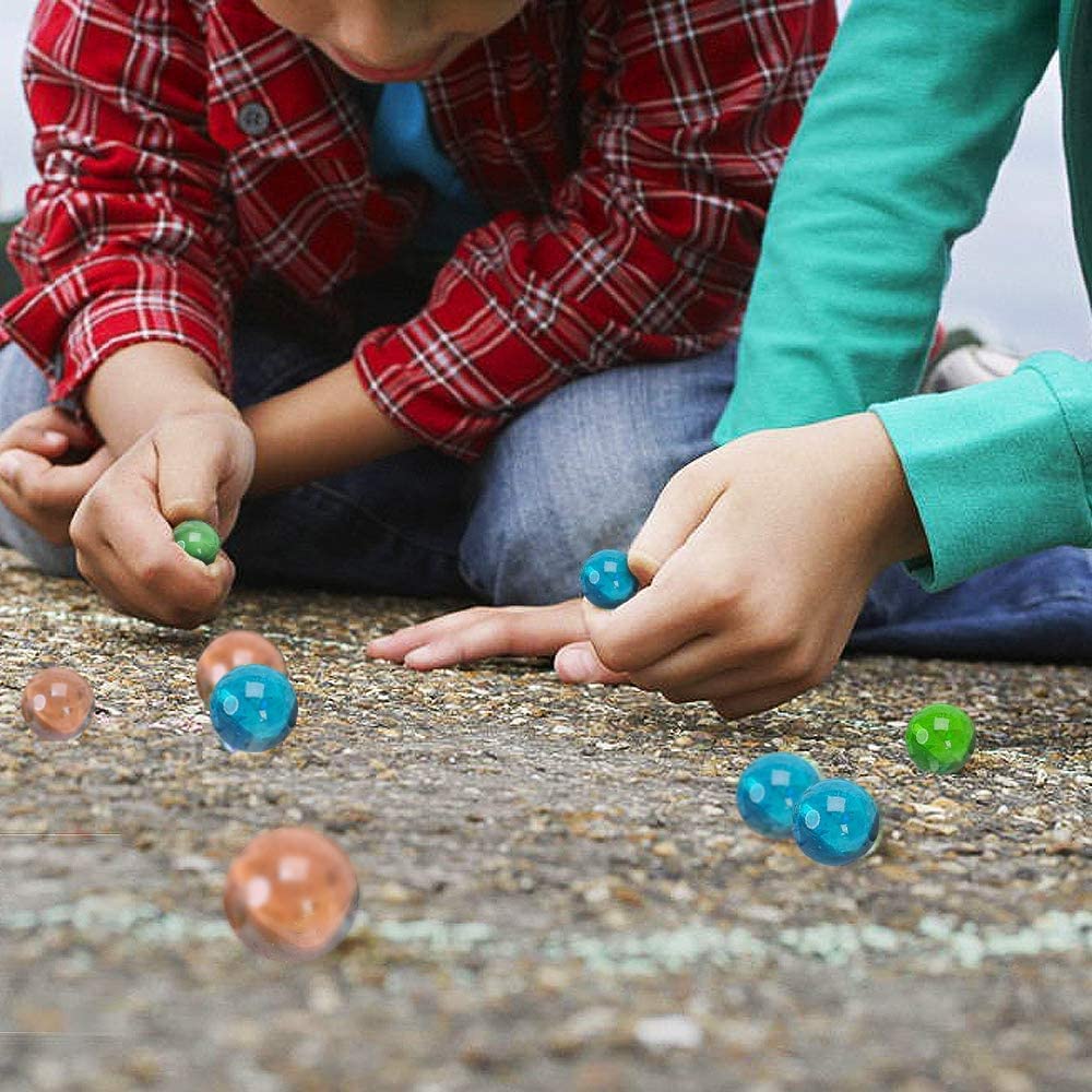 Powerking Biglie di vetro, divertenti biglie in blocco per l'intrattenimento e i giochi da tavolo, 100 pezzi