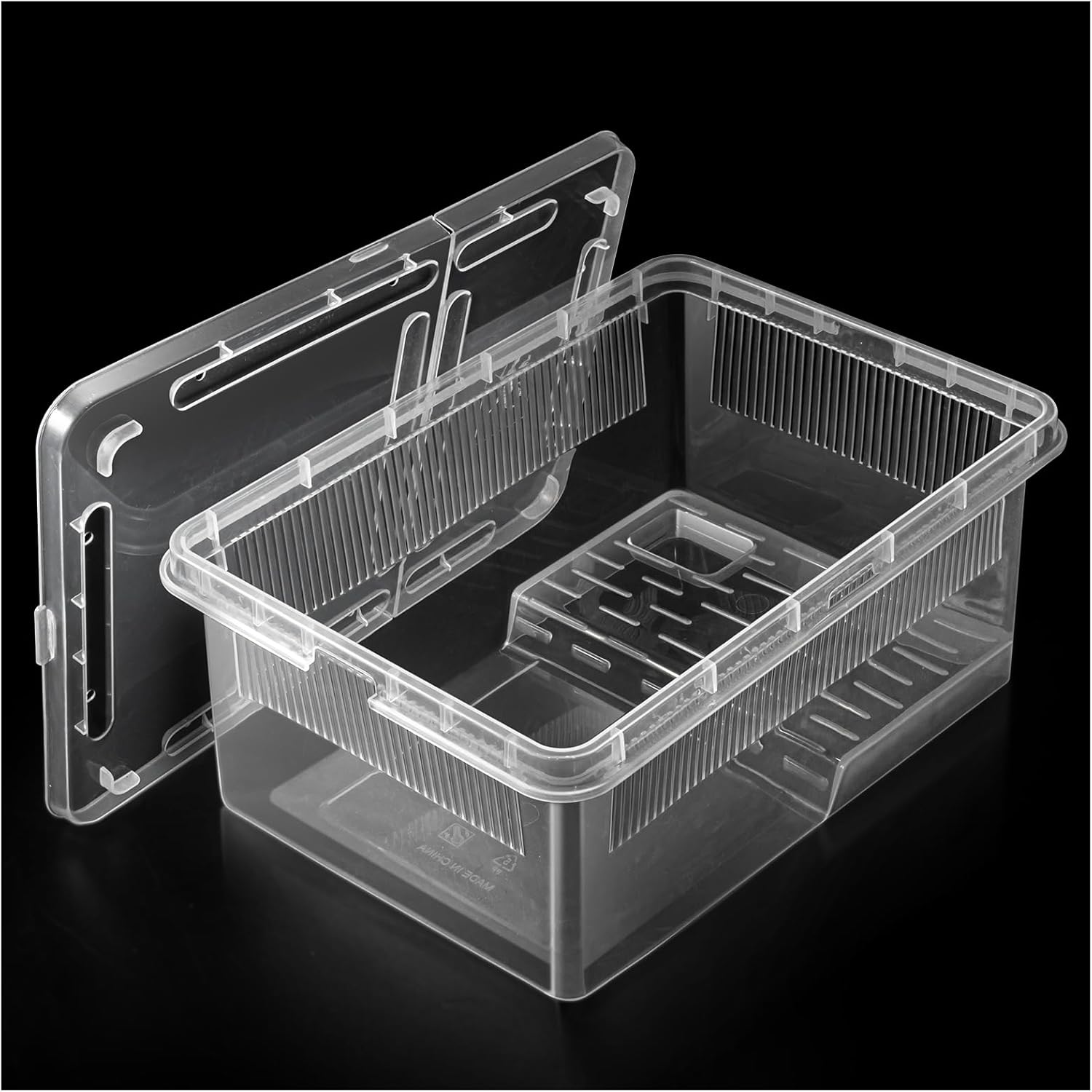 Small Turtle Tank with Bask Platform Plastic Turtle Tank Turtle Habitat-1 Pack