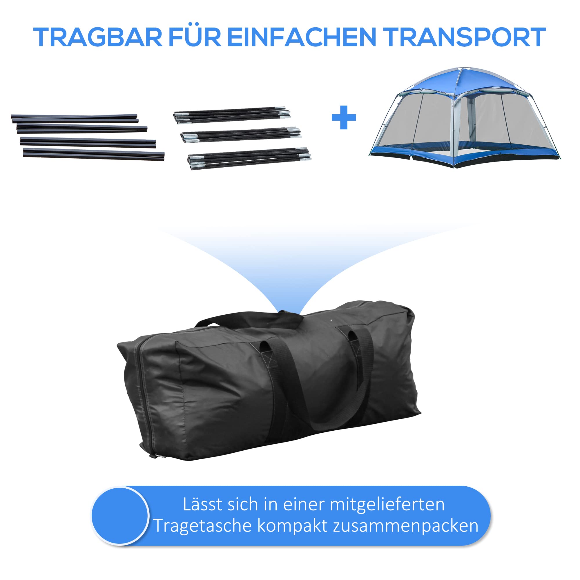Tente de camping dôme familiale Daytona XXL - 6 personnes - 3 cabines