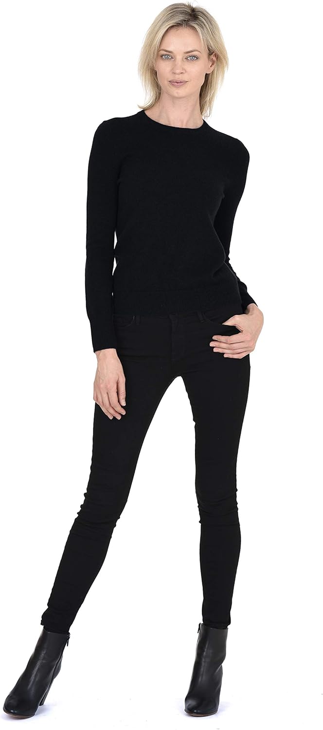 Cashmeren Women’s Basic Crewneck Sweater 100% Pure Cashmere Long Sleeve Round Neck Pullover - Image 4