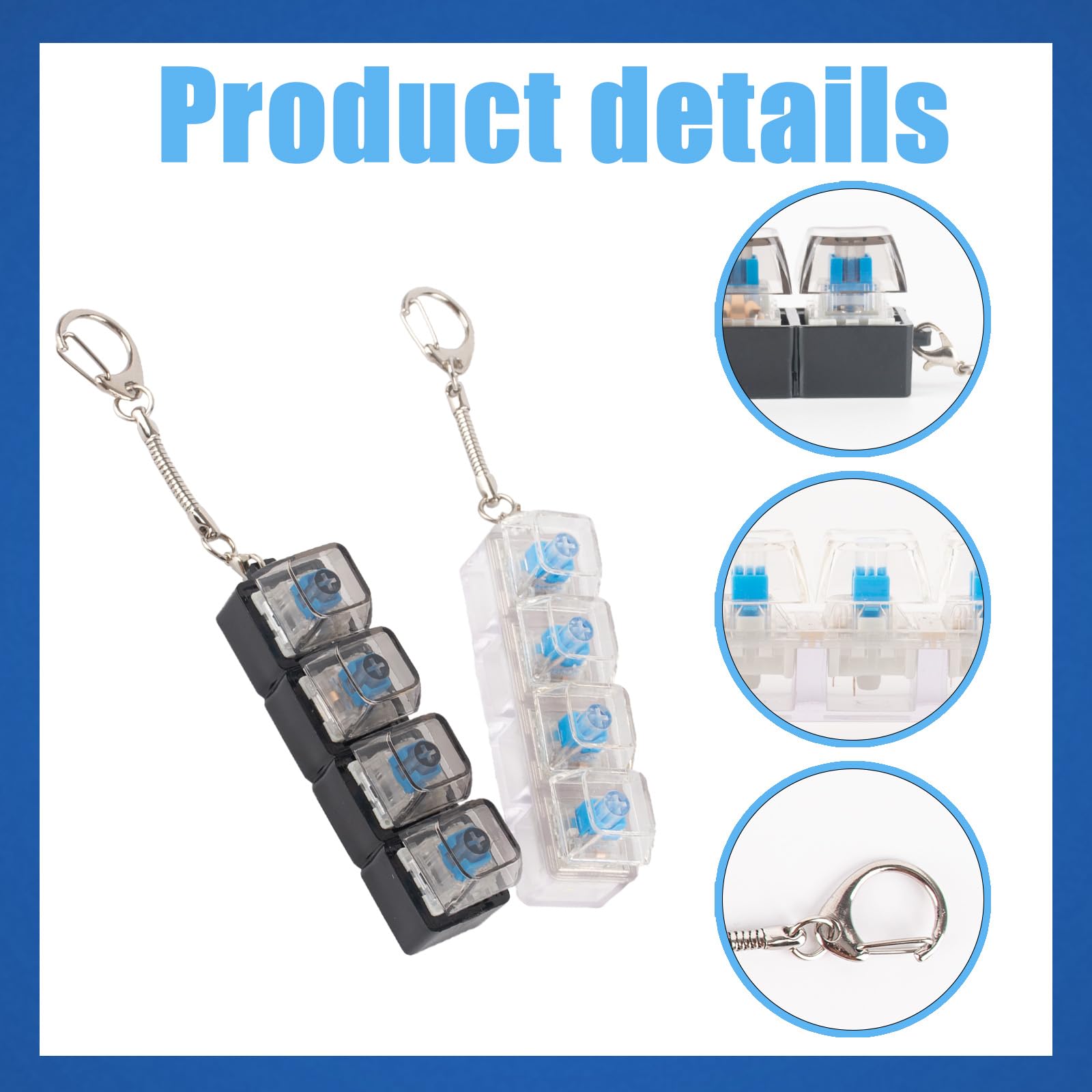 GWAWG 2 Pcs Keyboard Fidget Toy, Fidget Keyboard, Portable Detachable Fidget Keychain, Funny Finger Toys, Funny Stress Relief Toys for Adults Kids - Image 3