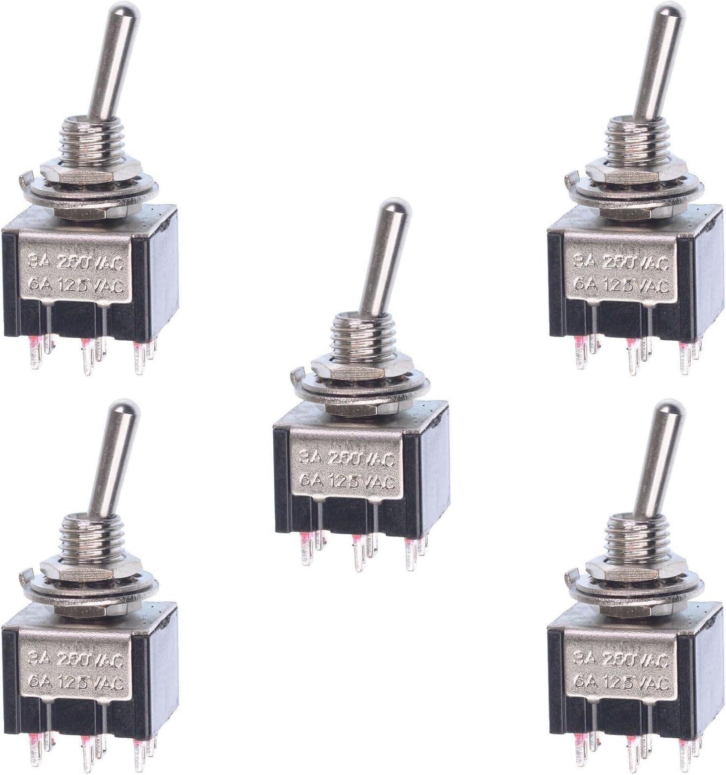5 x On/On Mini Toggle Switch DPDT