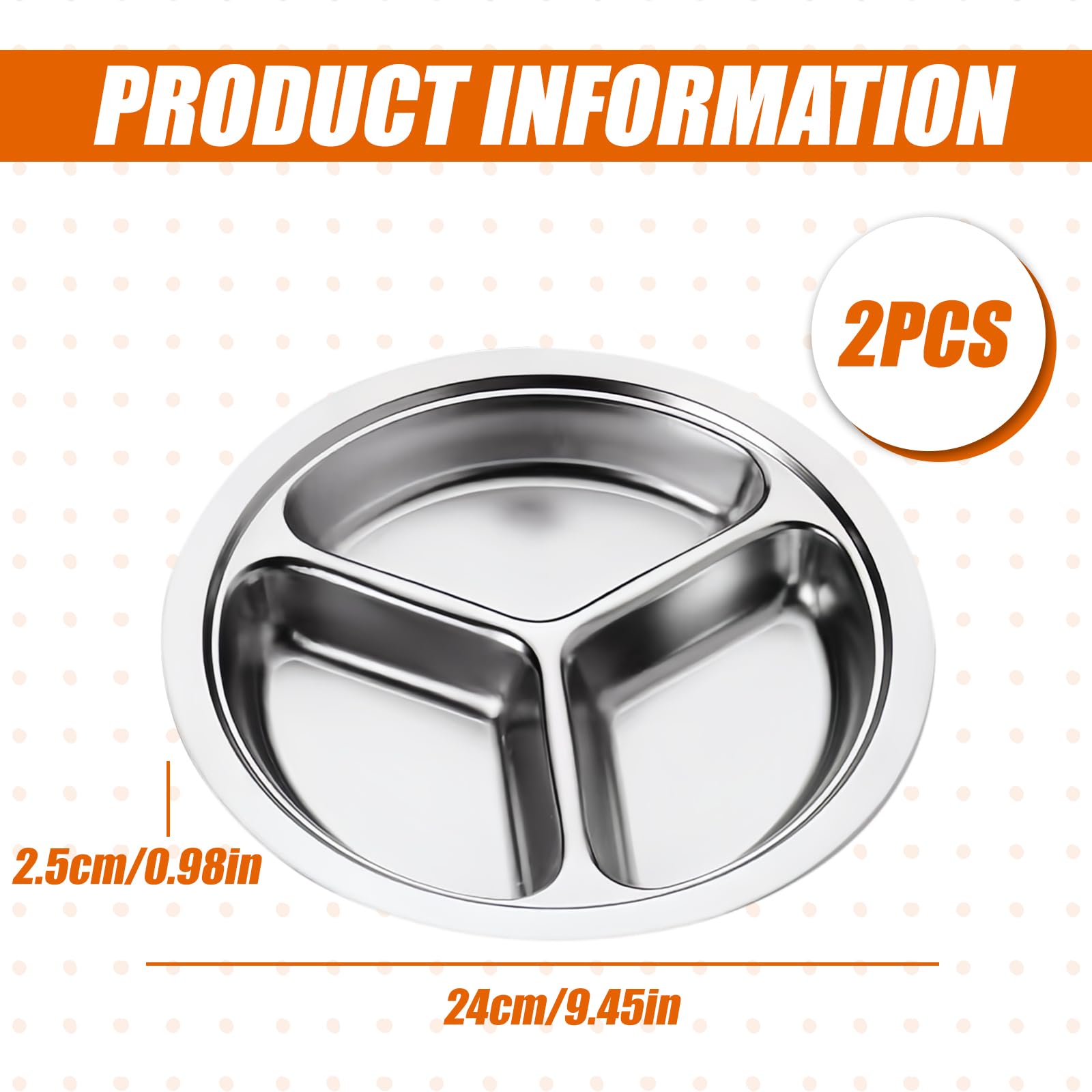 Lot De 2 Assiettes Plates En Acier Inoxydable, Plateaux