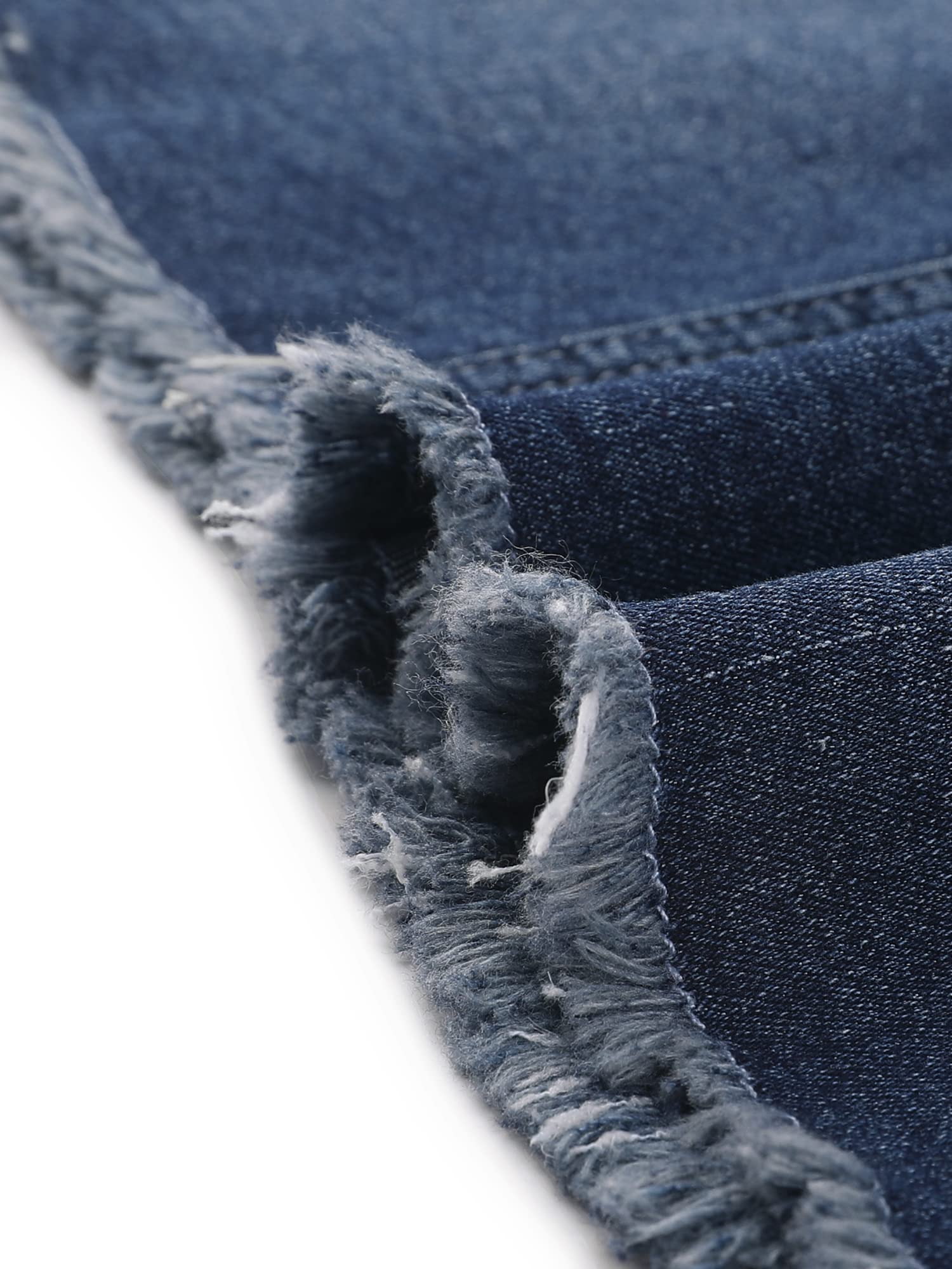 Allegra K Donna Gonna Basic Denim Jeans Lavati Vita Alta Strappati Strappi