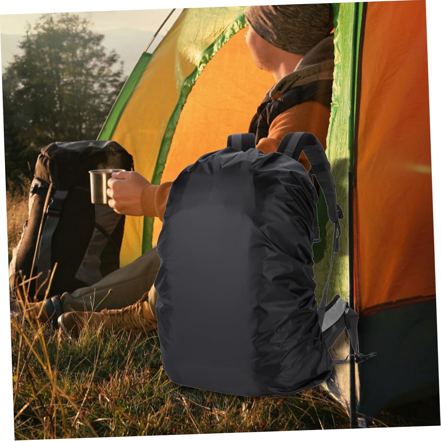 VICASKY 1Set Backpack Rainproof Cover Outdoor Protector for Hiking Camping and Cycling Fits Up to Includes Storage Bag Durable Shield Against