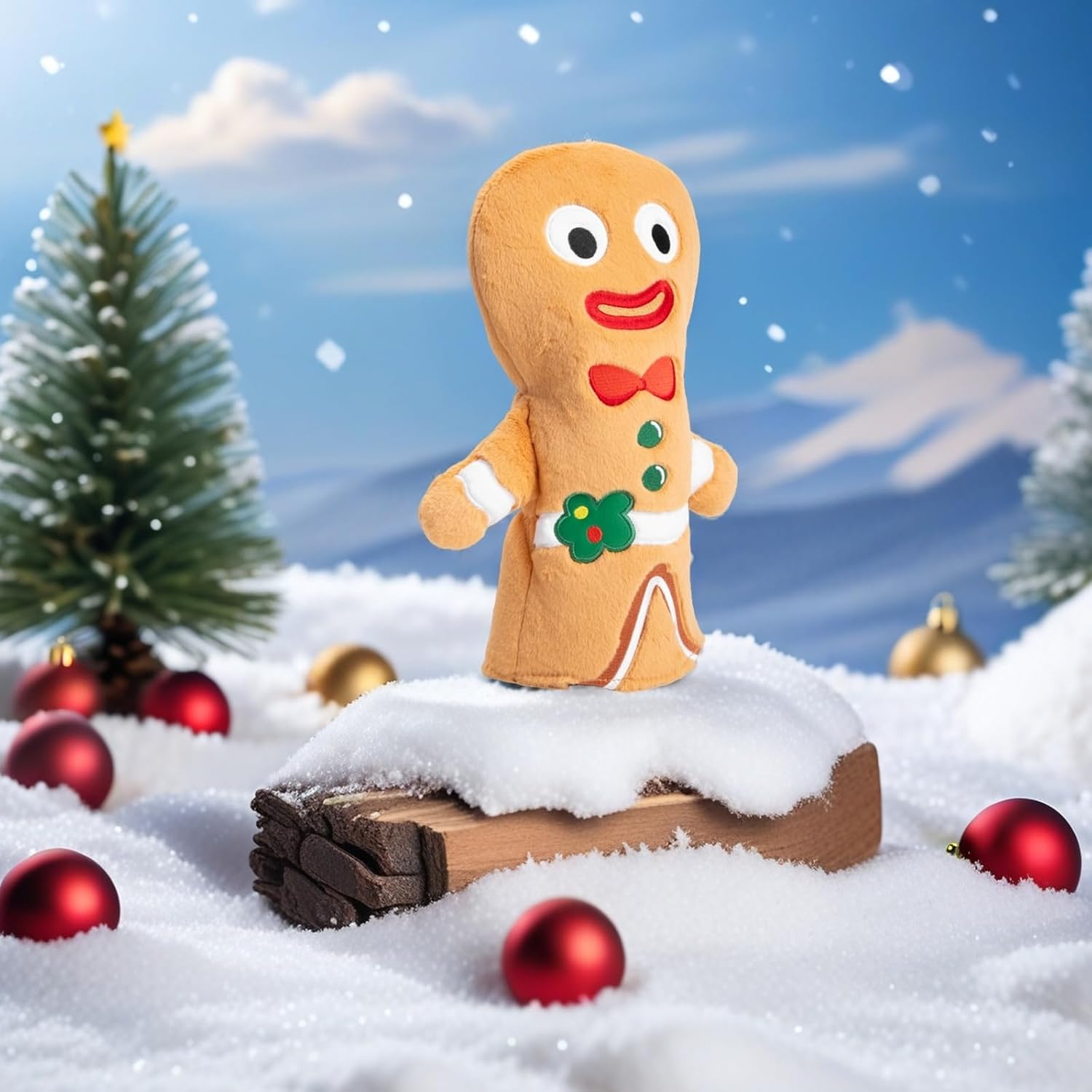 Golf Club Head Covers, Plush Gingerbread Man Golf Driver Covers Fairway Wood Hybrid Head Covers with Interchangeable Tags Advanced Embroidery 3 Wood Headcover Set