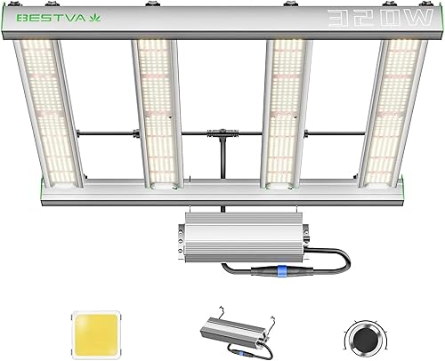 BESTVA Luz LED TF320 mejorada 2024 con diodos de alto rendimiento y luz regulable de espectro completo para plantas de interior, plántulas, verduras