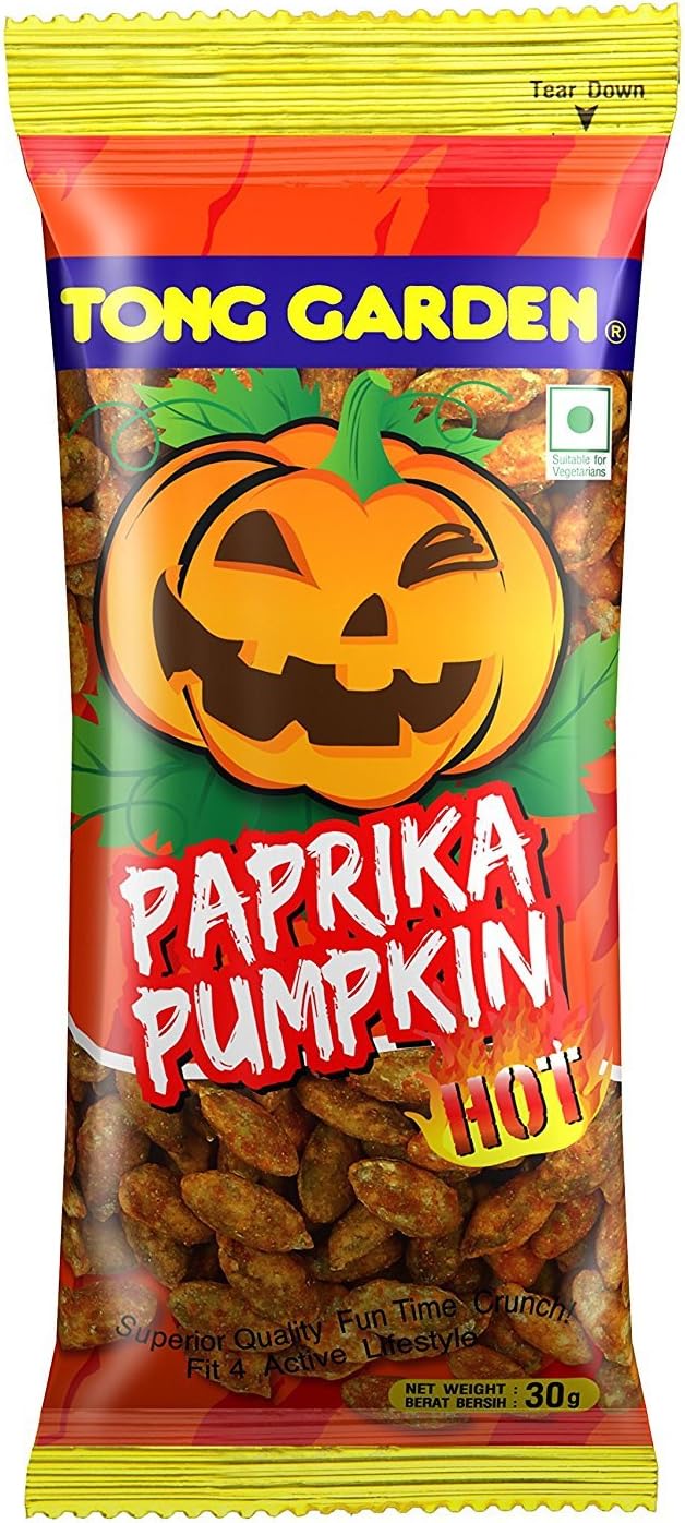 Tong Garden 30Gm Paprika Pumpkin Kernels Seeds | A Delicious and Healthful Snack Packed with Fiber and Nutrients to Support Immunity and Heart Health (Pack of 12)
