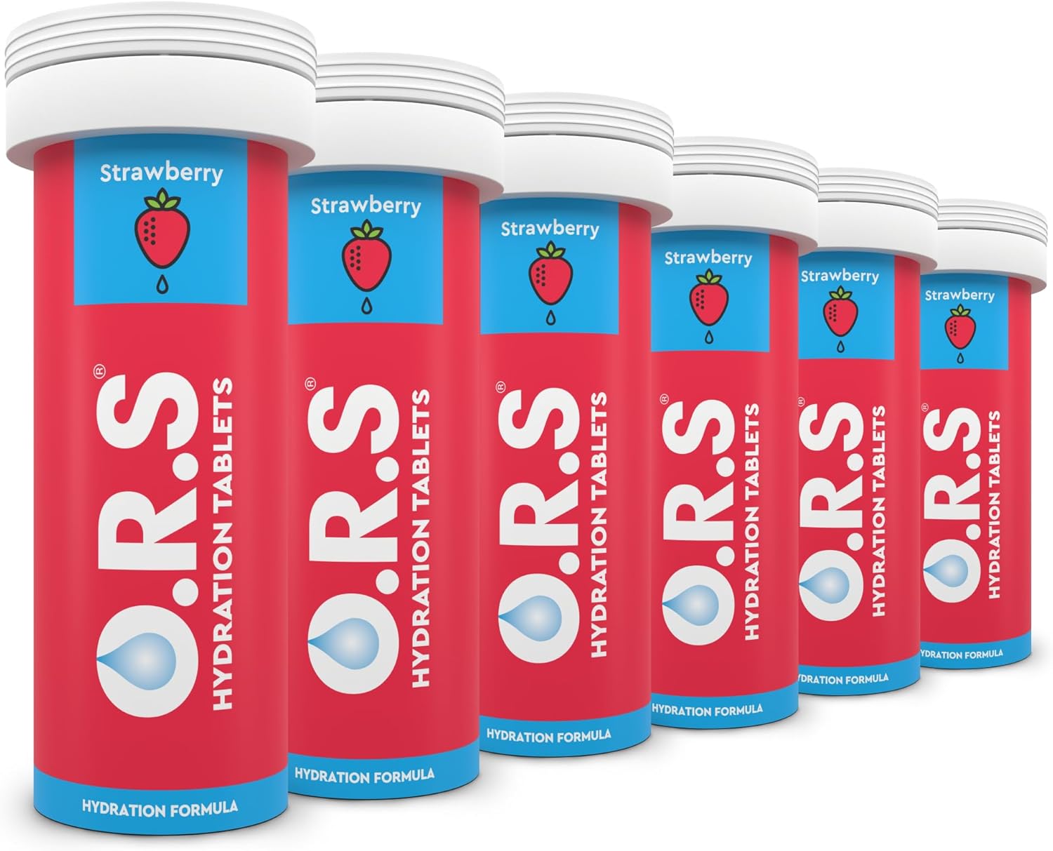 O.R.S Hydration Tablets with Electrolytes, Vegan, Gluten and Lactose Free Formula – Soluble Sports Hydration with Natural Strawberry Flavour, 72 Count