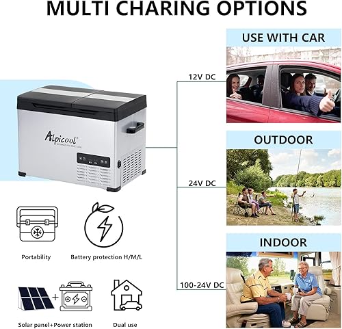 Miniatura 6 de Alpicool CHS45 Refrigerador de doble control de temperatura de 12 voltios, 33 cuartos de galón de capacidad, portátil, para camión, RV, barco,