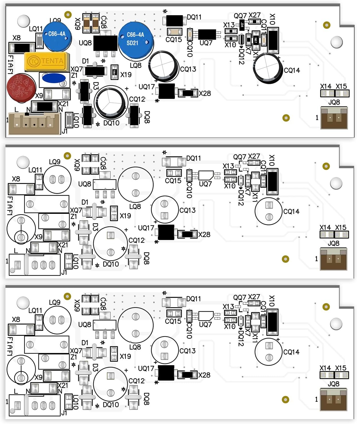 New 1 PCS W10515058 and 2 PCS W10515057 LED Light Set Compatible with Whirlpool Kenmore Maytag Freezer Refrigerator, Replaces WPW10515058, W10522611, AP6022533 PS11755866, WPW10515057