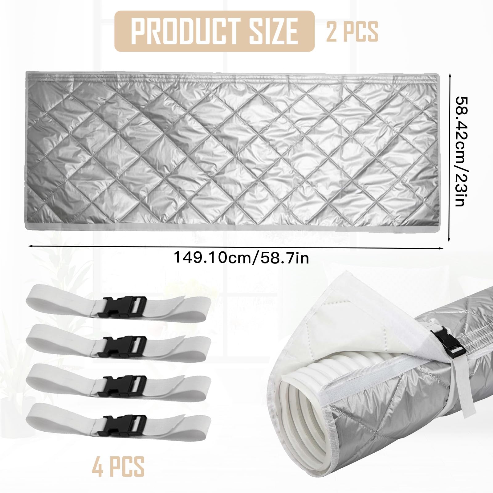 Bocguy Manguera Cubierta para Aire Acondicionado Portátil –,Funda Tubo Aire Acondicionado Cubierta para Manguera De Aire Acondicionado – Aislamiento – Aire Acondicionado Manguera (2)