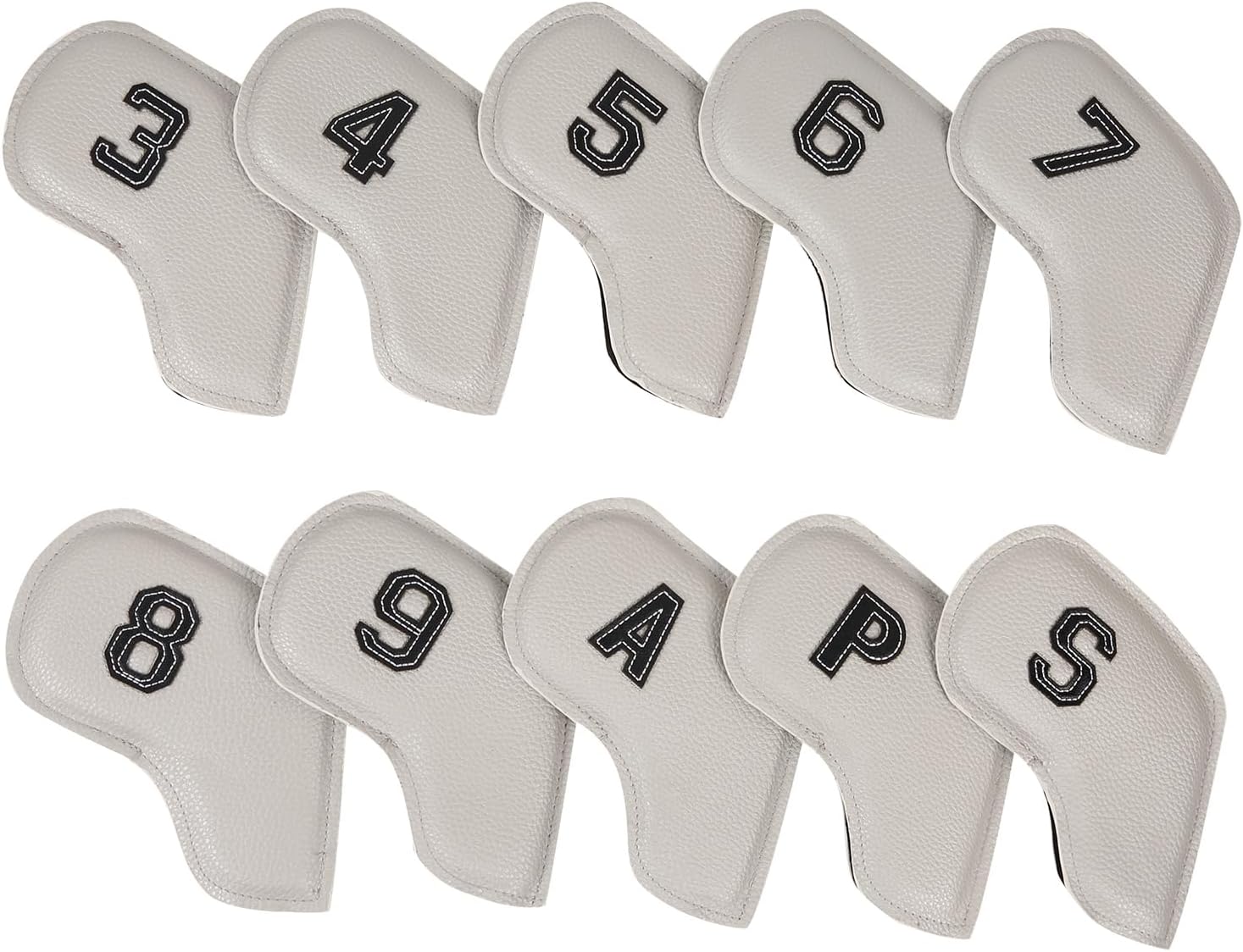 10Pcs Waterproofs Headcover Golfs Iron Club Head Cover PU Leather Rod Protective Cases Enduring PU Leather Head for Driver