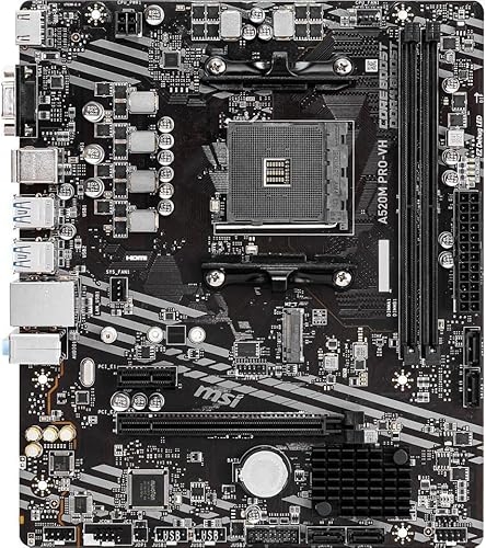MSI Placa base A520M PRO VH ProSeries (mATX, 3ª generación, AM4, M.2, USB 3, DDR4, HDMI)