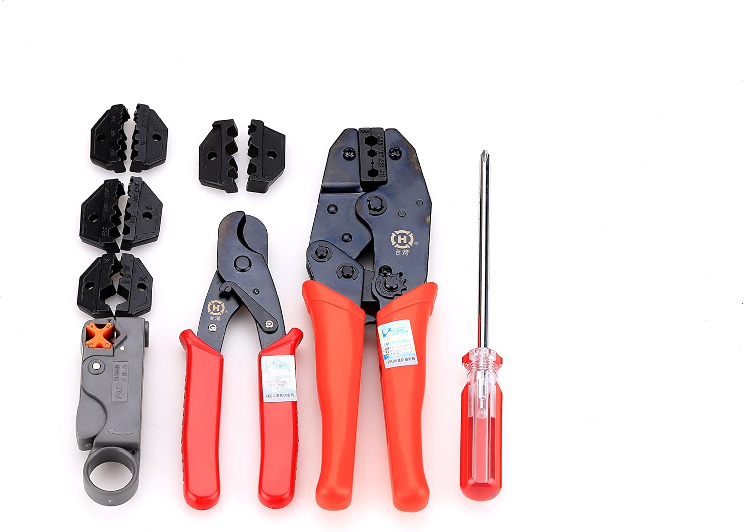 HT-330K Professional and Portable Network Tool Kit Bag, include Crimping Tool, Stripper, Cutter, Screwdriver and Four Crimp Models.
