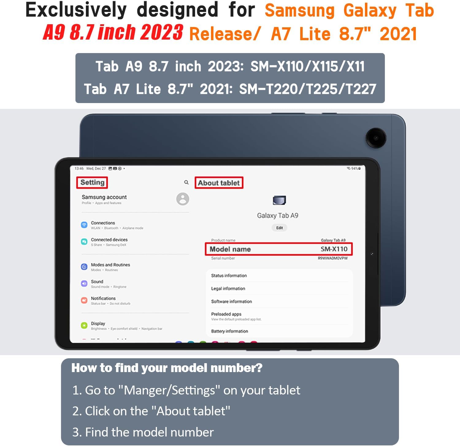 AVAWO Kids Case for Samsung Galaxy Tab A11 8.7 Inch 2026/A9 8.7“ 2023, with Strap, Shockproof Lightweight Handle Stand 2026 (SM-X130/X133/X135)/2023(SM-X110/X115/X117), Rose image 2