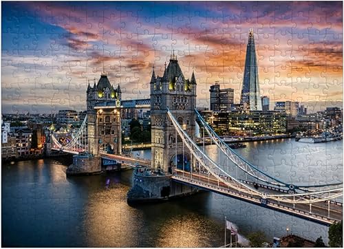 Miniatura 7 de MyPuzzle Tower Bridge and Skyline of London, Gran Bretaña, rompecabezas prémium de 1000 piezas para adultos