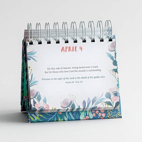 Miniatura 4 de DaySpring - Un minuto con Dios - Calendario perpetuo (J1391), verde, 5 12" x 5 14" x 1 14"