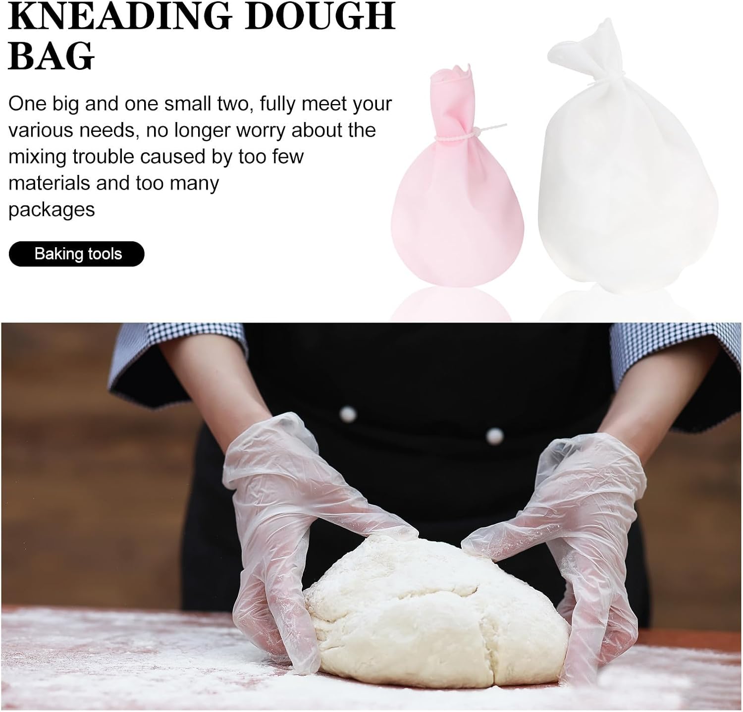 Silicone Dough Bags 2pcs Thickened Kneading Tools for Baking