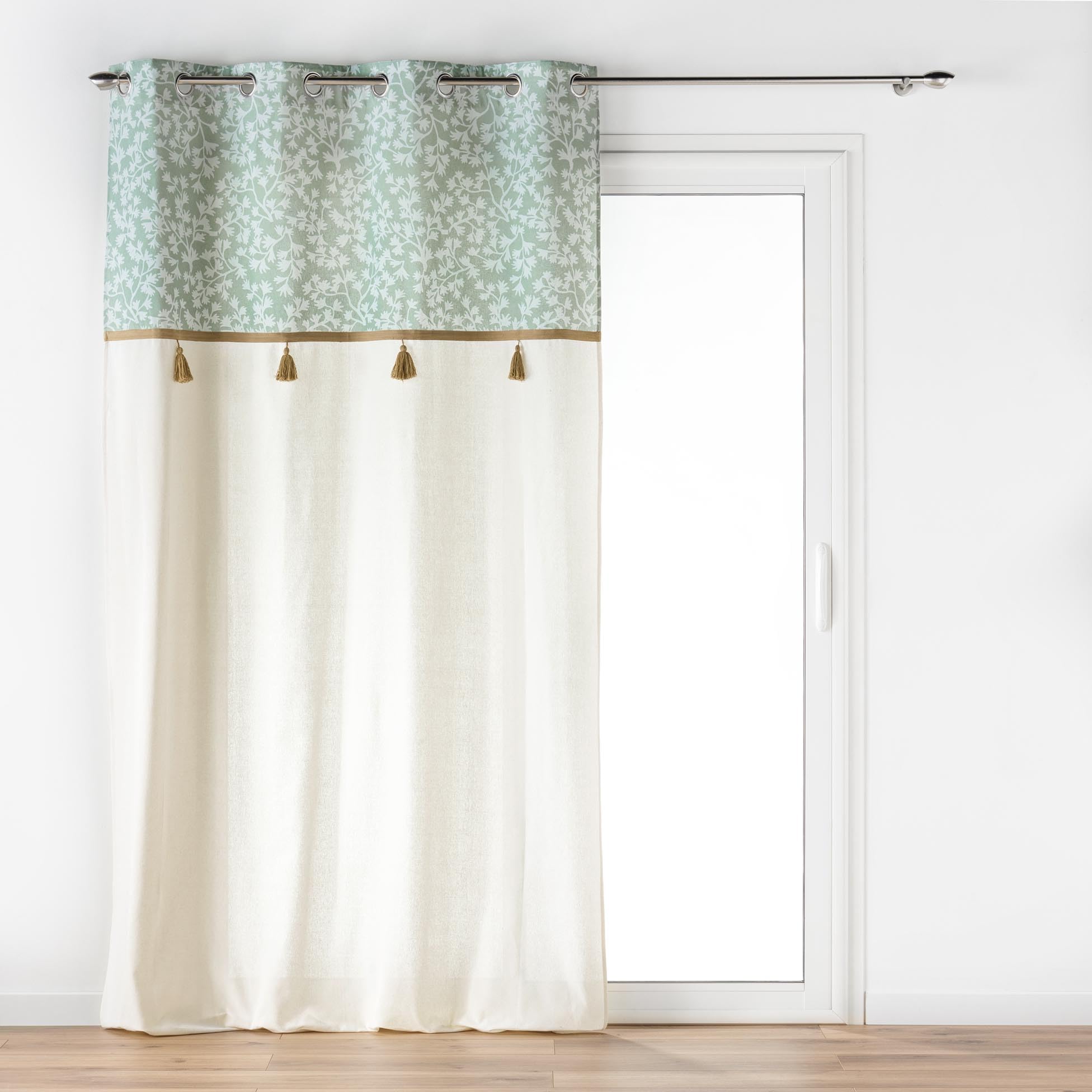 Douceur d'Intérieur, Rideau à Oeillets (140 x 240 cm) Vivoline, Coton/Polyester avec Top