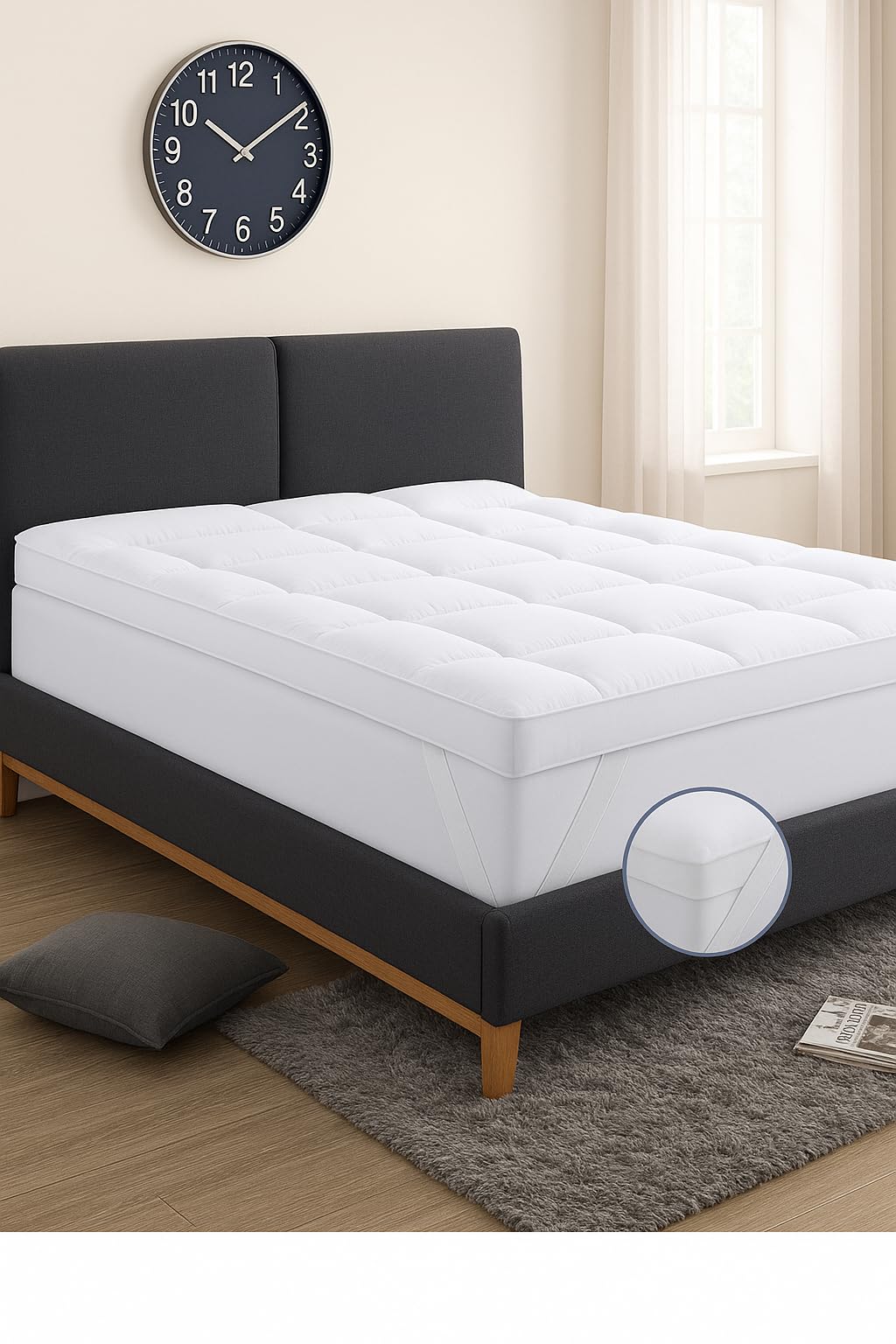 Hotel Quality Box Stitched Microfibre Mattress Topper 5cm Super soft Heavy Fill Orthopaedi...