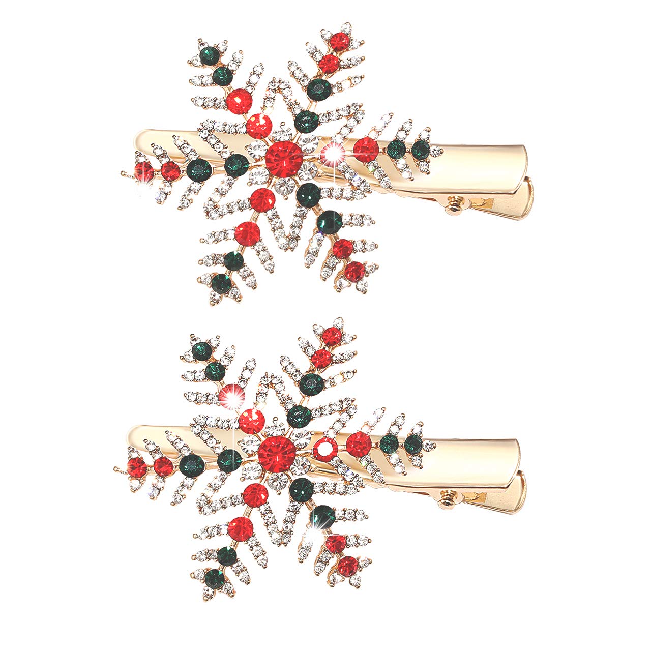 CENAPOG Christmas Hair Clips for Women Novelty Xmas Tree Hairpins Shiny Rhinestone Snowflake Jingle Bell Hair Barrettes for Festive Hair Accessories