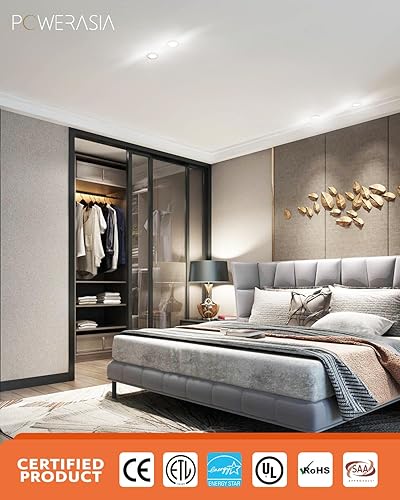 Miniatura 7 de Paquete de 12 luces empotrables de 6 pulgadas con caja de conexiones, 5CCT de 6 pulgadas, luces LED empotrables negras regulables 2700 K3000 K4000