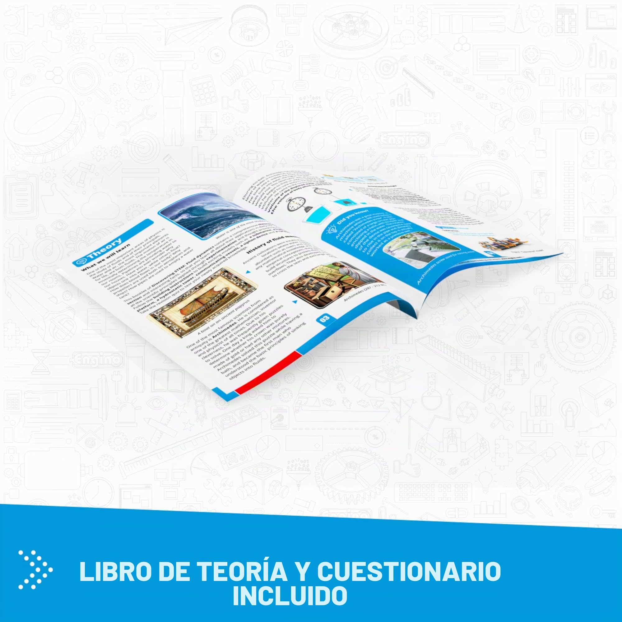 Engino Juguetes STEM, dinámica de fluidos, juguetes de construcción para niños de 9 años en adelante, kit educativo, regalo para niños y niñas, divertidos proyectos STEM, kit de ingeniería (6 opciones