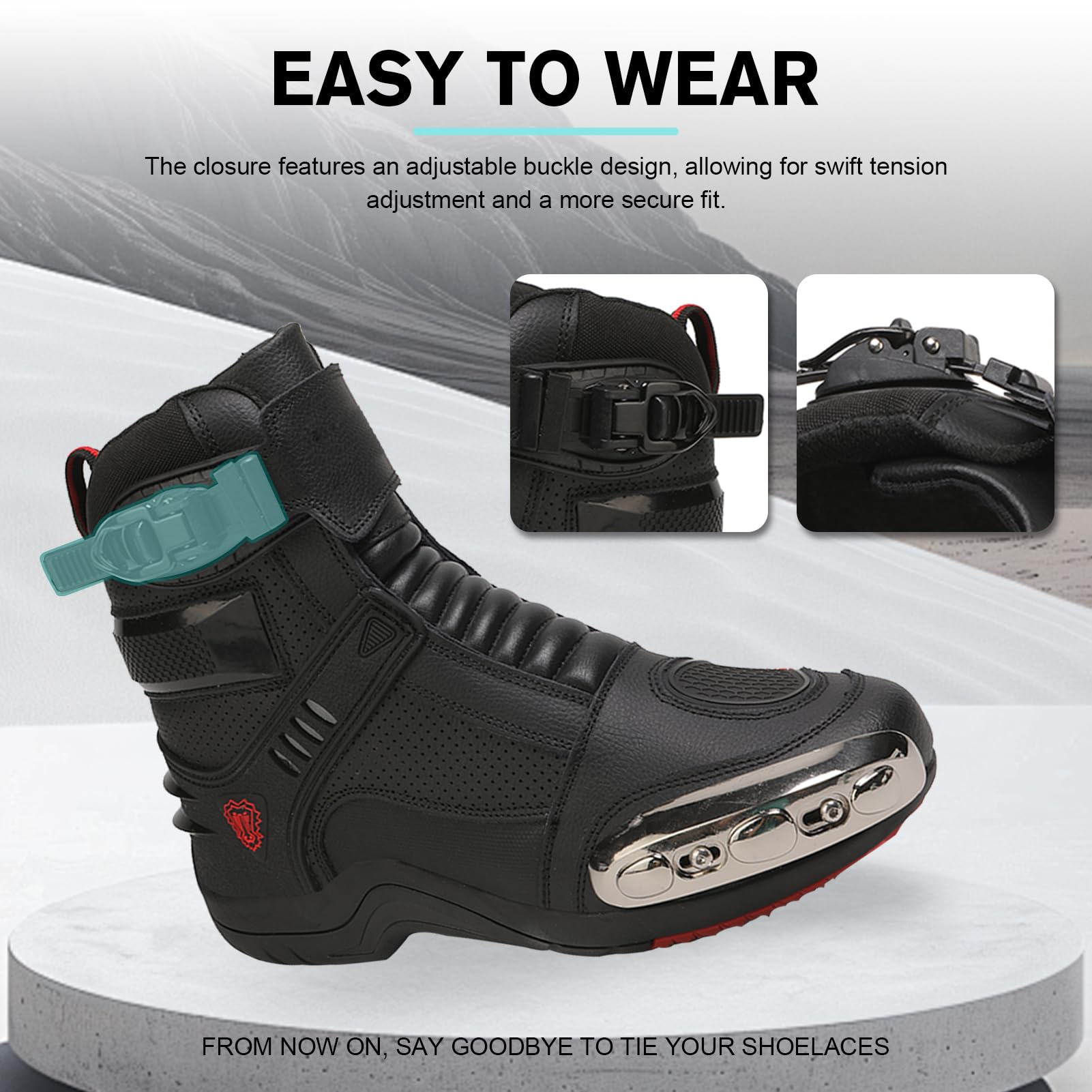 Botas Moto Hombre Zapatos De Motocicleta para Hombres,Zapatillas De Moto Hombre Antideslizantes,Transpirables Botas De Motorista Casuales De Calle