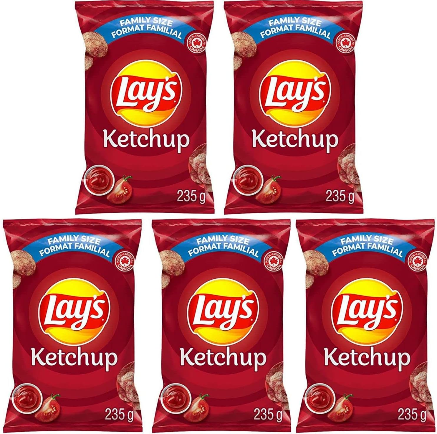 Canadian Lays Ketchup Flavour Chips [4 Large Bags]