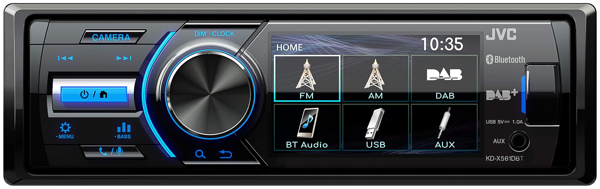 JVC KD-X561DBT USB-Autoradio mit DAB+, Bluetooth und 3" TFT-Farbdisplay (Rückfahrkameraeingang, AUX-Eingang, MP3, WMA, FLAC, DSP, 4 x 45 Watt)