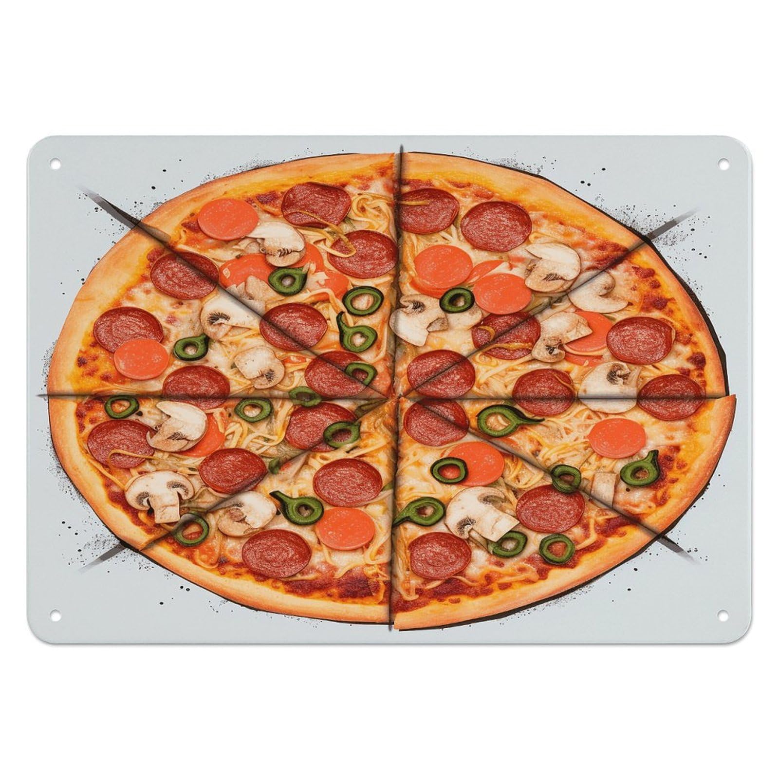 Fekiloot Style I Love Pizza Wall Decor Iron Painting Metal Sign