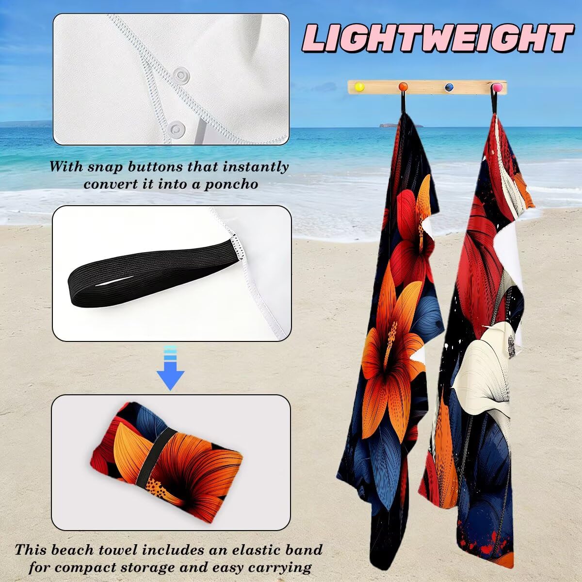 Ręcznik plażowy z mikrofibry, duży ręcznik plażowy 90 x 180 cm 2 sztuki, ręcznik gimnastyczny mężczyźni kobiety odporne na piasek ręczniki plażowe szybkoschnące ręczniki z mikrofibry akcesoria plażowe