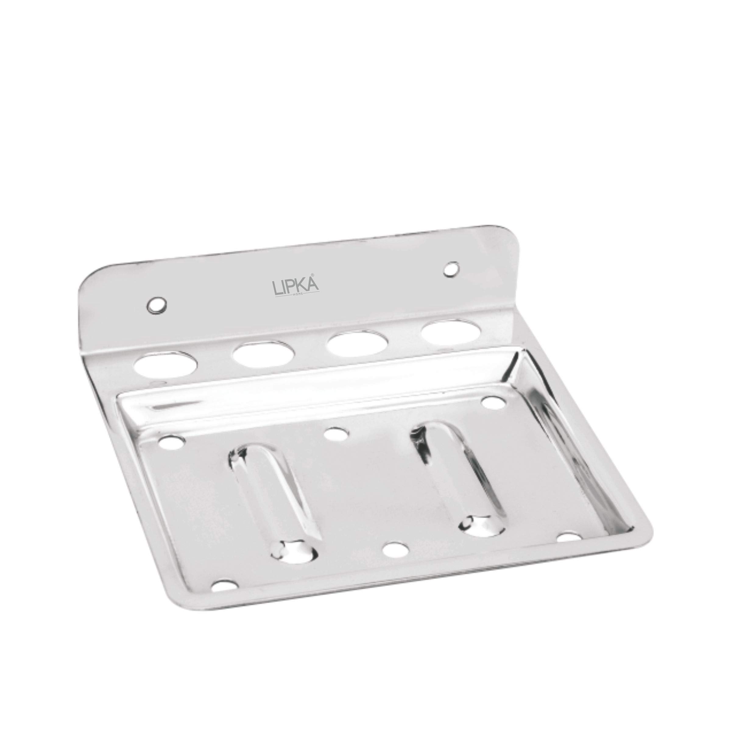 LIPKA Pack of 2 Moon Soap Dish | Premium Stainless Steel Soap Dish Holder in Glossy Finish | Soap Dish Organiser for Kitchen Sink |