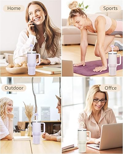 Miniatura 6 de OneBom Botas de silicona para Stanley Cup 40 oz Quencher, funda antideslizante para botas con accesorios Stanley H2.0 y Adventure Quencher, 2