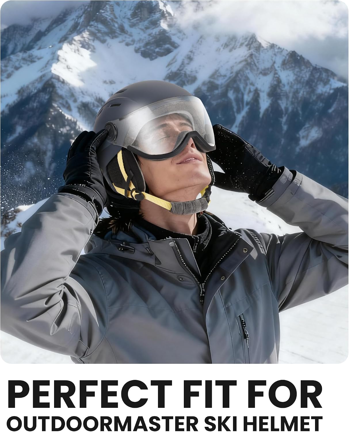 OutdoorMaster Replacement Visor for 2-in-1 Ski Helmets - Anti-Fog, UV Protection Lens