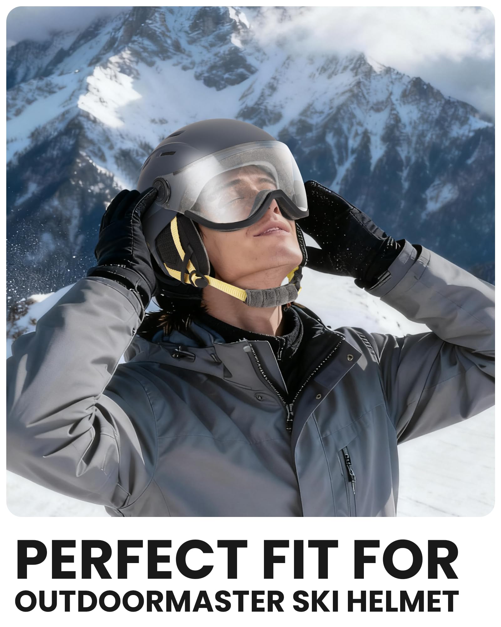OutdoorMaster Visera de repuesto para cascos de esquí 2 en 1, antivaho, lente de protección UV