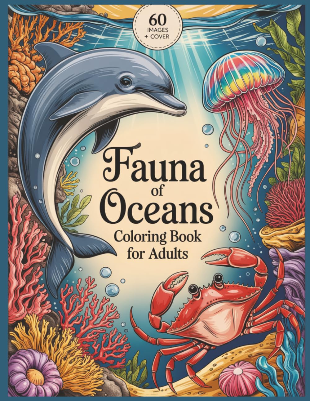 Fauna of Oceans Coloring Book for Adults 60 Grayscale Illustrations: A Detailed Marine Animals Images Featuring Sea Creatures, Coral Reefs, and Deep Sea Wonders (Birds and Animals)