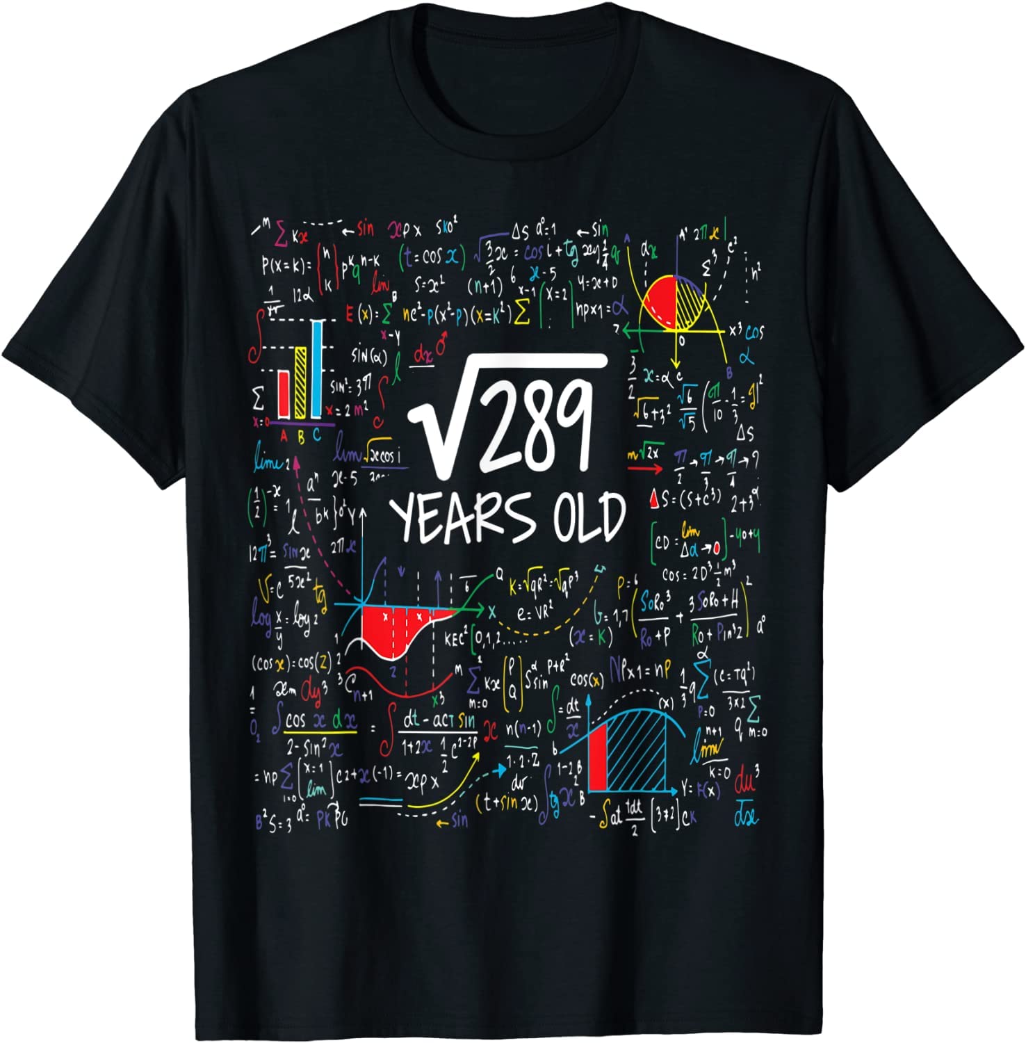 Square Root of 289 17th Birthday 17 Year Old Gifts Math Bday ds3417 T-Shirt Cotton T-Shirt - Regular Fit, Printed T-Shirts for Men 4737 Multicolour-picture-20