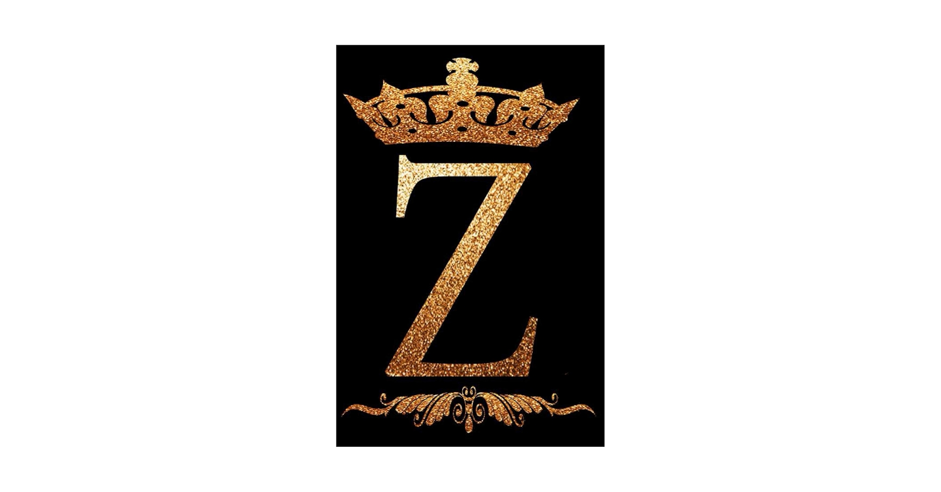 Golden Crown Initial Z alphabet Monogram Letter Z Notebook