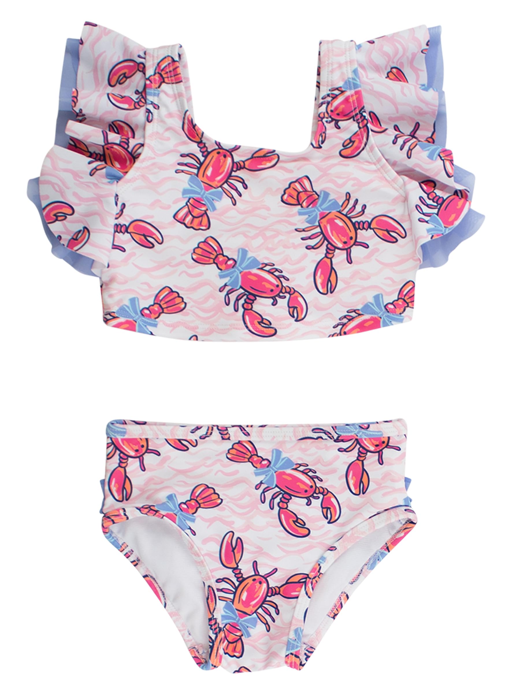 RuffleButts Baby/Toddler Girls Waterfall Tankinis - 2 Piece Swimsuit UPF50+
