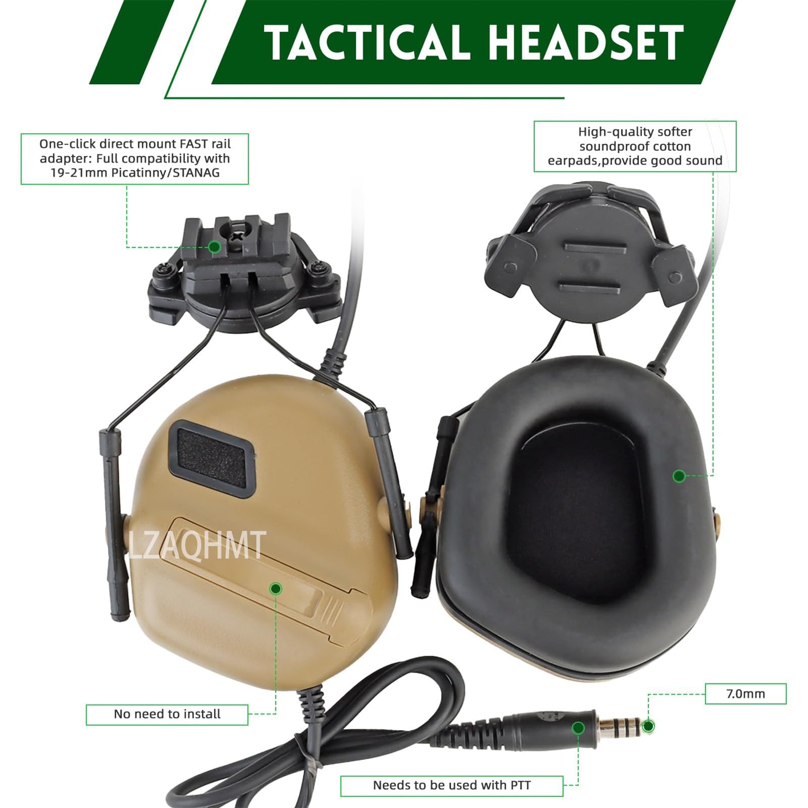 LZAQHMT Casque Tactique Airsoft 4 en 1 Amélioré - Système Réglage Rapide par Molette avec Oreillette, Housse Casque Et Sac Lestage for Équipement Paintball Militaire, Cosplay Et Cosplay - 4