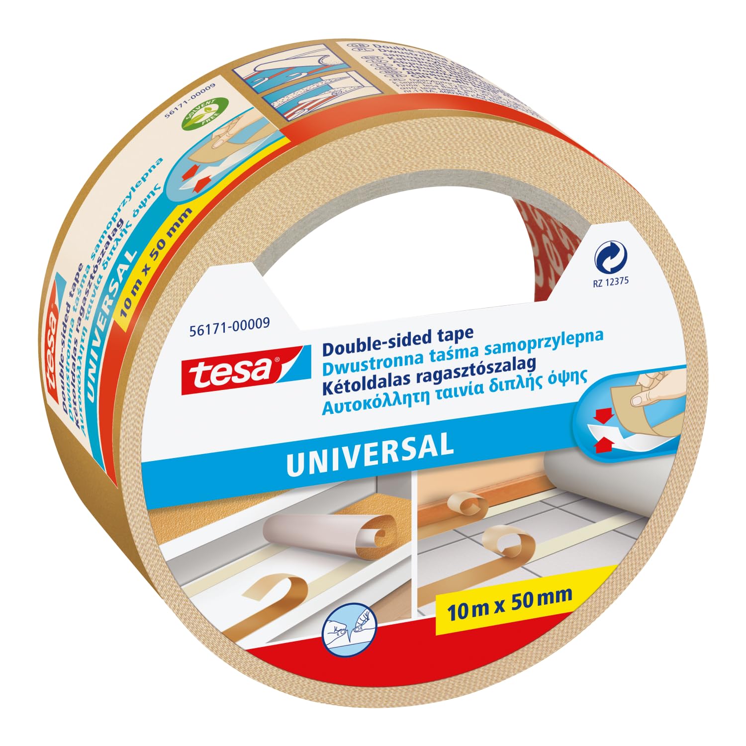 Tesa 56171-00003-01 Double Sided Adhesive Tape, 10m x 50mm, 56171-00003-11