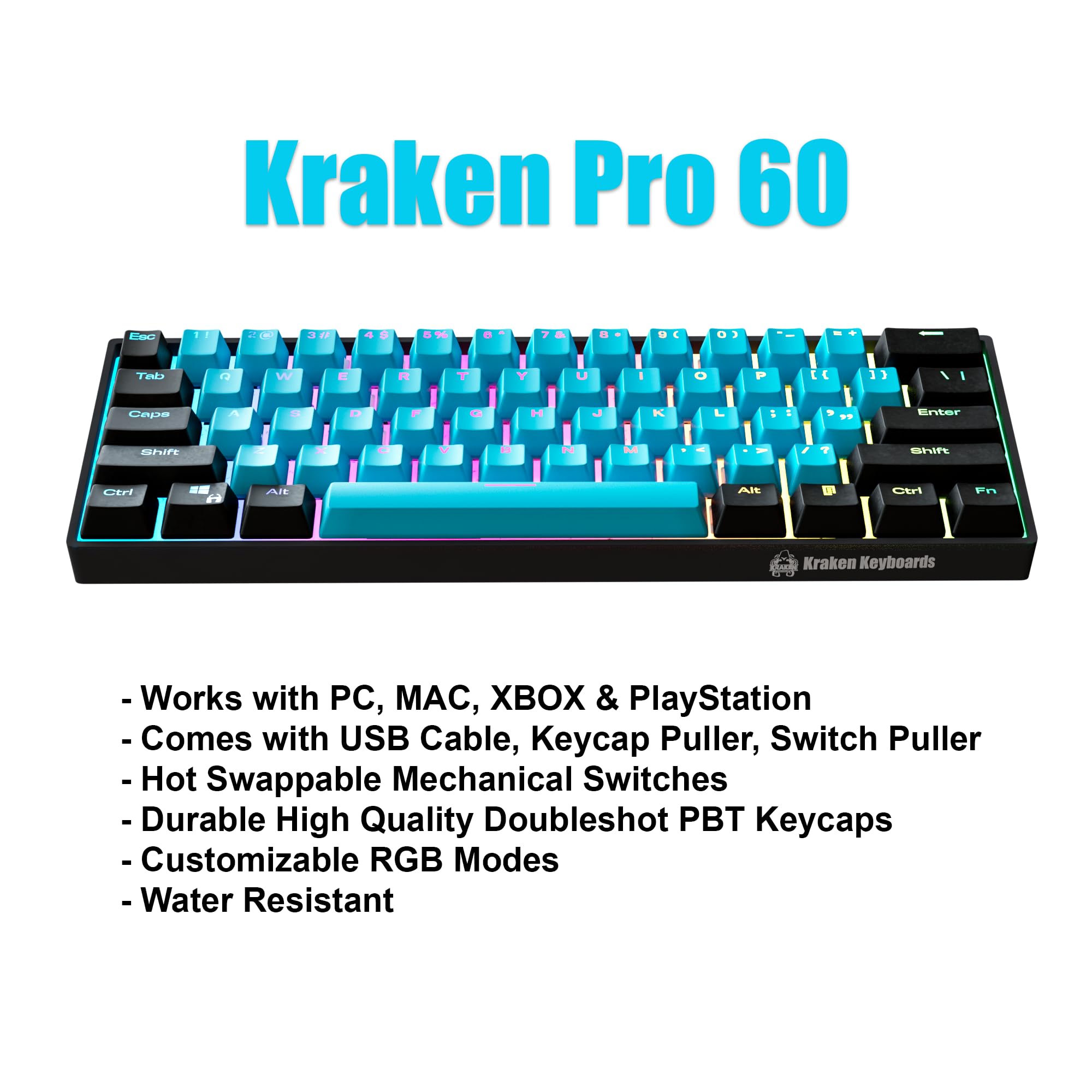 Amazon | Kraken Keyboards Pro 60%キーボード 60% ゲーミング