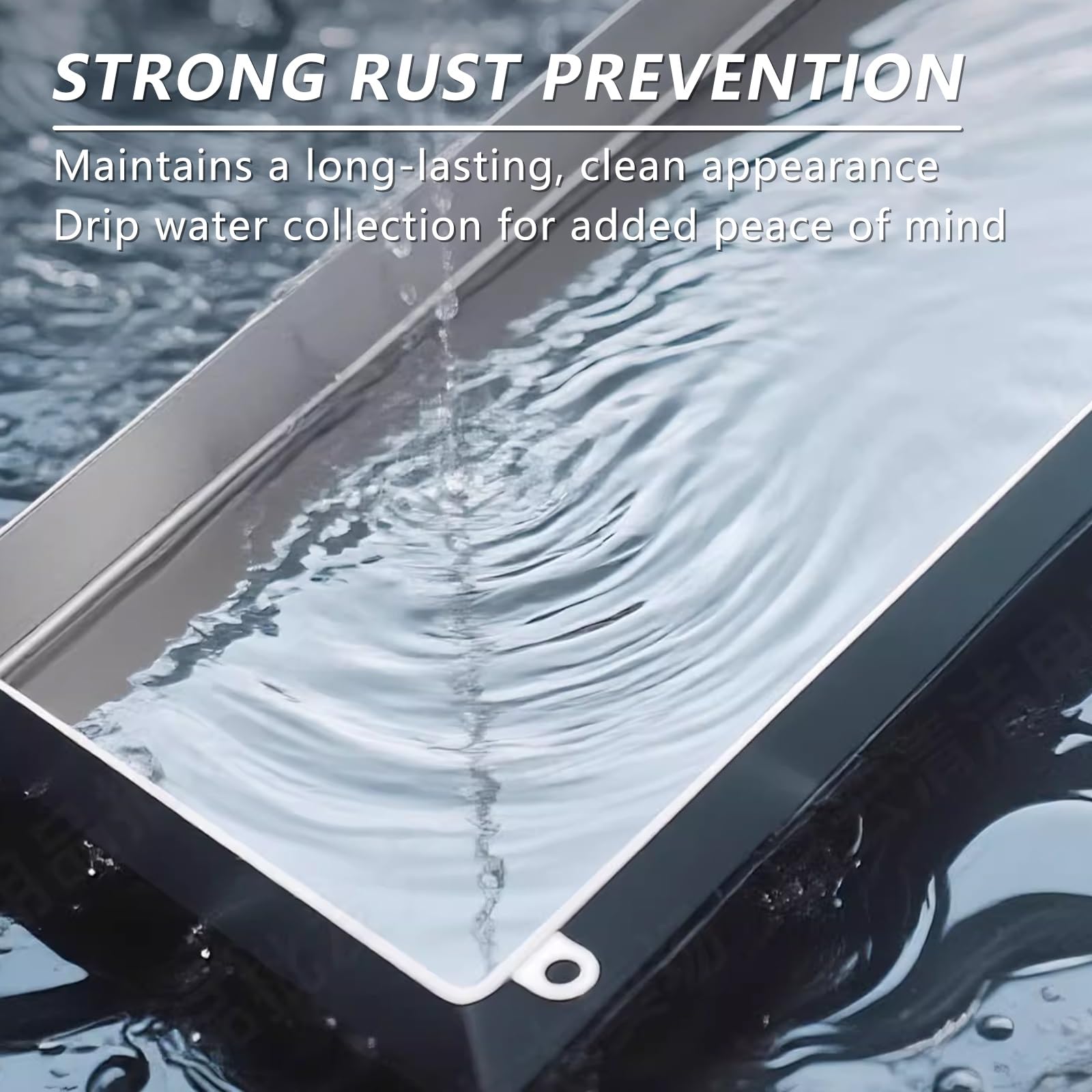Vasca di raccolta in acciaio inox con scarico per condizionatori, vaschetta antigoccia per condensa con tubo dell'acqua, vaschetta di raccolta per condizionatore (90x60cm(36x24in))