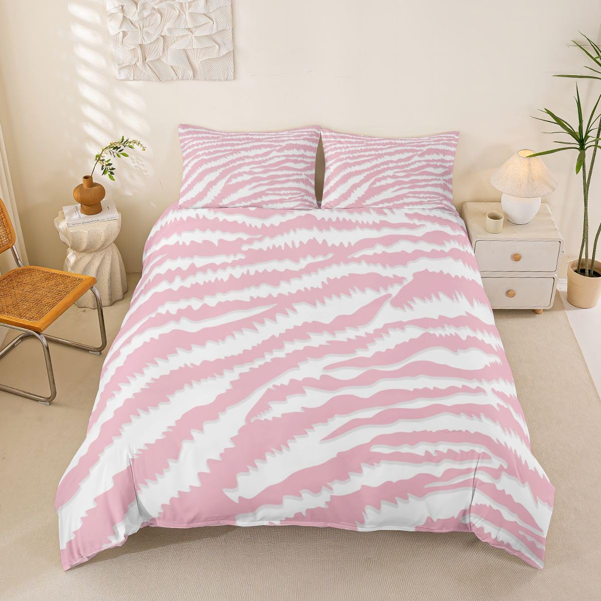 Erosebridal Rainbow Zebra Stripes Duvet Cover Toddler Size Neon Gradient Animal Print Comforter Cover Kids Girls Glitter Rainbow Zebra Striped Bed Set Y2K Colorful Pastel Art Bedding Set